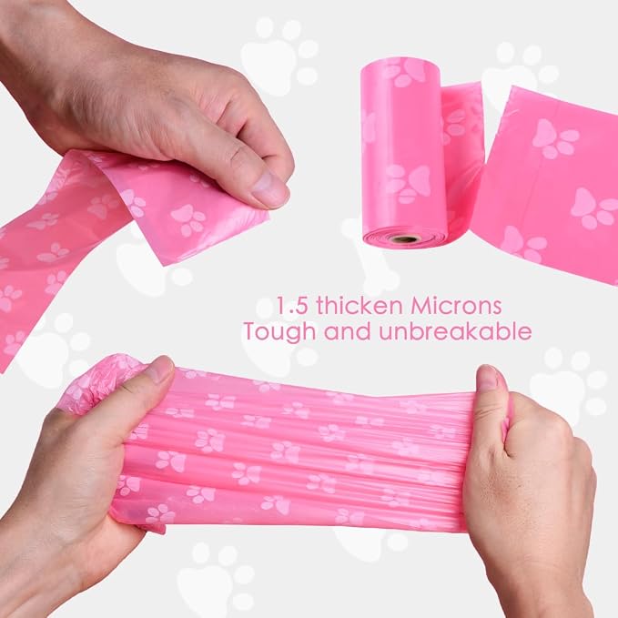 Poop Bags Rolls 256 Count - 9x13 Inches Pink Thickened Leakproof Lavender scent Poo Bags for Dogs, Eco-Friendly Pet Waste Bags for Walking,Travel,Home. - Image 5