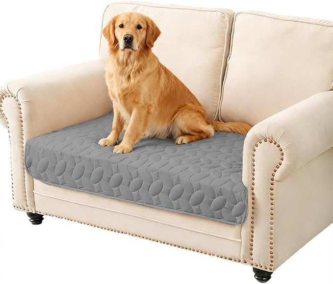 Ameritex Waterproof Pet Bed Cover Anti-Slip Dog Bed Blanket for Sofa and Furniture Waterproof New Pattern Design (Lightgrey, 30x53 Inch (Pack of 1)) by Ameritex