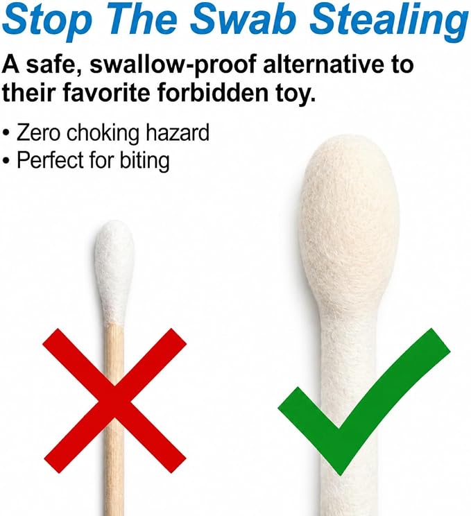 Glaciart One XXL Swabs Cat Toys with Catnip - 2 Pk | Durable for Chew, Cute Cat Toys Interactive Kitty for Boredom, Exercise, & Play | Filled w/Organic Catnip for Anxiety & as Digestive Aid - Image 3