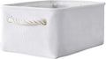 TheWarmHome Storage Basket for Gifts Empty - 11.8x7.8x5.2 inch 1 Pack Fabric Storage Cubes, Nursery Organizers and Storage for Closet Cloth Toy Book (White) by TheWarmHome