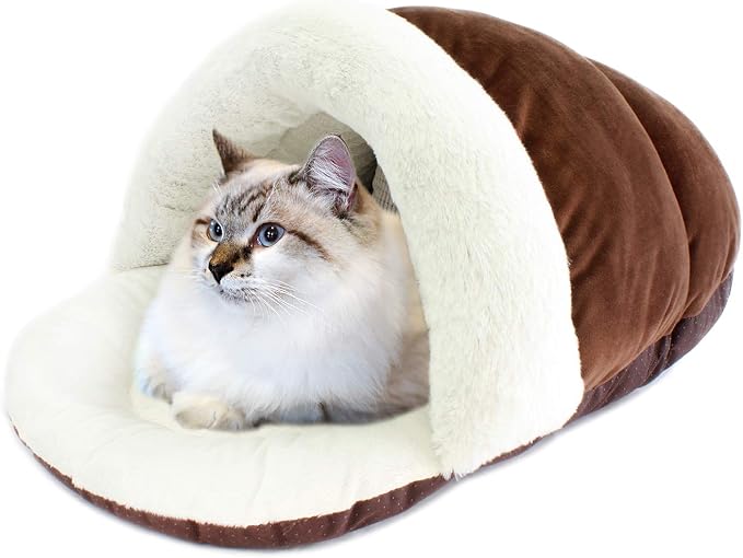 ASPCA Cave Bed for Cats, Cozy Slipper for Indoor Pets | Soft plush enclosed pet bed gives indoor cats, kittens and small pets a cozy place to curl up, sleep and lounge. - Image 2