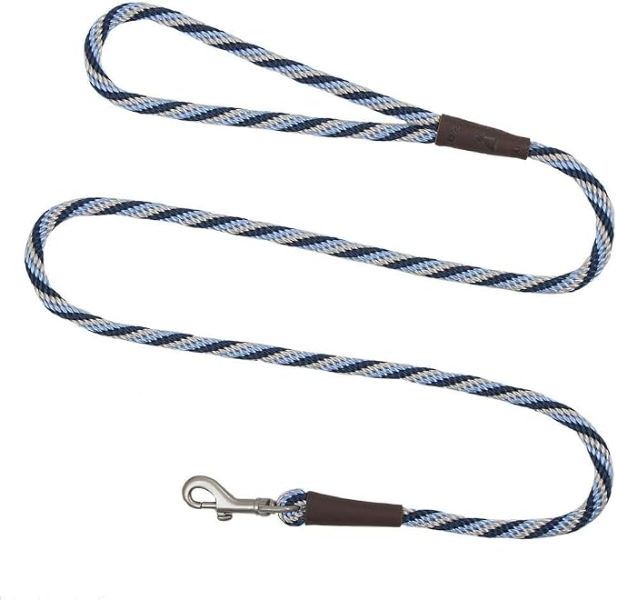 Mendota Pet Snap Leash - British-Style Braided Dog Lead, Made in The USA - Arctic Blue, 3/8 in x 4 ft - for Small/Medium Breeds by MendotaPet