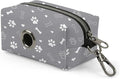 Dog Poop Bag Holder for Leashes with Zippered - Paws & Bones | 3.7x2x1.6 INCH, Polyester, Waste Bag Dispenser, Durable, Portable, Lightweigh, Compact, With Key Chain, Pet, Doggy, Gray by Unknown
