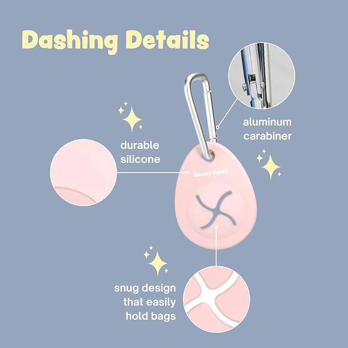 Dog Poop Bag Holder Charm for Hands-Free Carry of Used Dog Poop Bag on Leash, Lightweight Durable Silicone, Preserves your Diginity and Frees your Hands-Glacier - Image 3