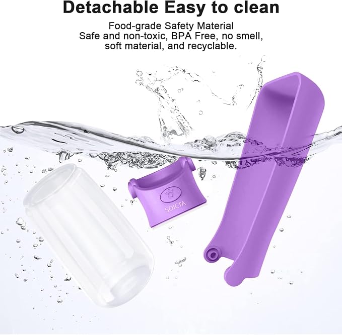 Portable Dog Small Animals Water Bottle for Walking 19 OZ or 12 OZ Pet Water Bottles for Puppy Medium Large Dogs Little Animals Water Dispenser Dog Small Animals Water Bowl - Image 4