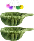 SHENGOCASE 13" 2-Pack Green Nest Basket Lounger Hammock Bed Replacement for Cat Tree Tower Replacement, 5-Pack Hanging Toys, Cat Tree Accessories Hammock Attachment (Medium 2pcs, Green) by SHENGOCASE