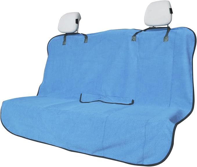Back Seat Cover for Car Trucks Van SUV,Waterproof Rear Bench Towel Seat Covers for Dogs and Kids,Automotive Backseat Protector (Sky Blue) by LoyaGour