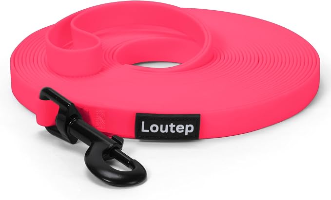 Dog Training Leash - Long Line for Recall & Obedience, Nylon Training Lead with Padded Handle, 15 ft / 20 ft / 30 ft / 50 ft / 100 ft - Long Leash for Dogs Outside, Small/Medium/Large | Durable nylon webbing with reinforced stitching and 360° swivel cl... by Loutep