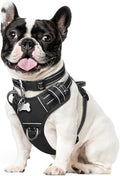 Dog Harness No Pull, Pet Harnesses with Dog Collar, Adjustable Reflective Oxford Outdoor Vest, Front/Back Leash Clips for Small, Medium, Large, Extra Large Dogs, Easy Control Handle for Walking by WINSEE