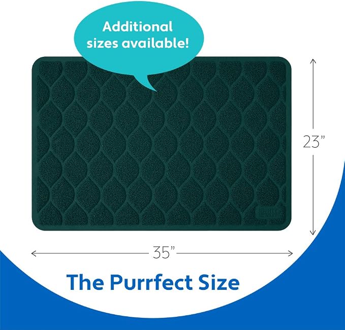MIGHTY MONKEY Waterproof BPA Free Cat Litter Box Trapping Mat, Easy Clean Floors, Textured Backing, Soft on Sensitive Kitty Paws, Cats Accessories, Less Waste, Stays in Place, 35x23, Hunter Green - Image 6