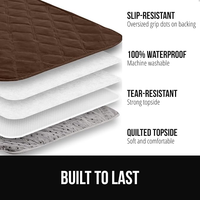 GORILLA GRIP® Waterproof Dog Blanket, Couch Cover for Dogs 82x102 Chocolate | Silicone Grip Backing, Washable, Leakproof, Protects Sofa, Sectional, Bed, Crate, Car and RV, Senior Pet Essential - Image 2