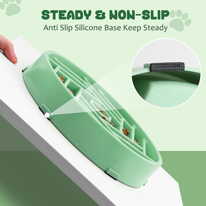 WHIPPY Slow Feeder Dog Bowl, Puzzle Maze Design to Slow Down Eating, 3-Cup Capacity, Anti-Gulping Food Bowl for Medium & Large Dogs,Mint Green - Image 8