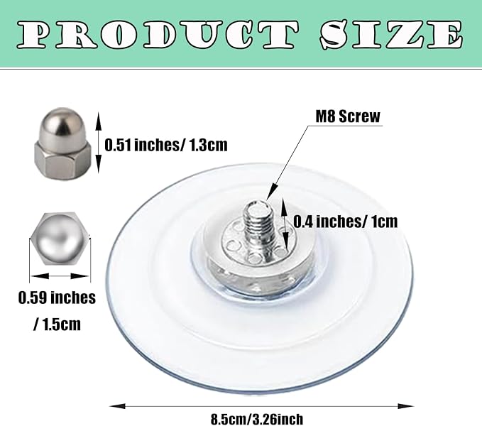 4 Pack Cat Window Perch Suction Cup - Strong Adhesive Replacement Suction Cups with Screws for Foldable & Cordless Cat Window Hammock Seat, Holds up to 40 lbs - Image 2