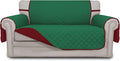 Easy-Going Reversible Couch Cover, 2 Cushion Sofa, Green/Christmas Red | Loveseat Slipcover For Dogs, Water Resistant Furniture Mat, Living Room, Non-Slip Sofa Cover, Pet Friendly by Easy-Going