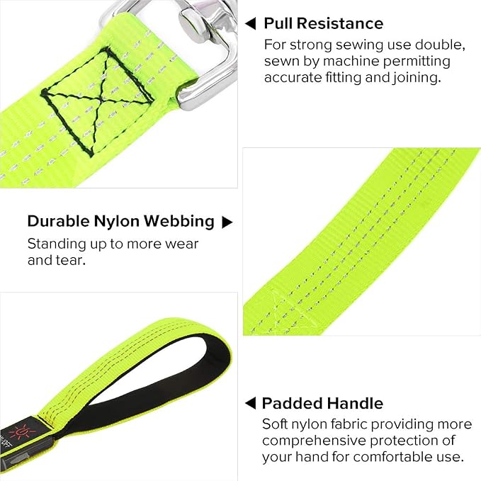 Illumifun LED Dog Leash, 4FT Reflective Light Up Dog Leash, Safety Flashing Dog Lead Light Glow in the Dark (Green Ⅲ) - Image 4