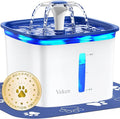 Veken Innovation Award Winner 95oz/2.8L Cat Water Fountain | Automatic Pet Fountain Dog Water Dispenser with Replacement Filters & Silicone Mat for Cats, Dogs (Blue, Plastic) by Veken