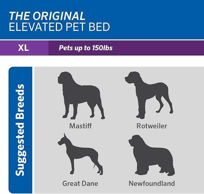 Coolaroo Original Elevated Dog Bed - Breathable Off-The-Ground Pet Bed with Cooling Fabric, Joint Relief & Moisture-Resistant Fabric, 100% Recyclable, Easy Clean, Gray, Extra Large - Image 5