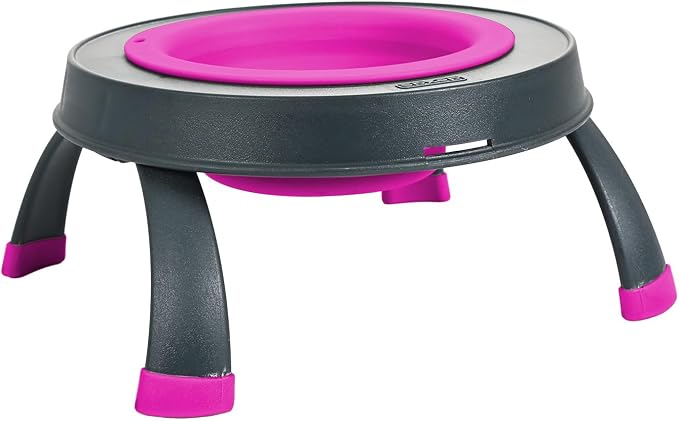 Dexas Pets Elevated Pet Feeder, Small, 1.5 Cup Capacity, Fuchsia, Raised Pet Food and Water Bowl by Dexas