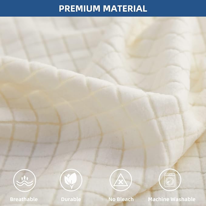 Eismodra Couch Covers for 3 Cushion Couch Sofa Magic Stretch Sofa Slipcover for Dogs Pet L Shape 2 Seat Replacement Furniture Protector,Cream White Length 65-78 inches(Only 1 Piece) - Image 3