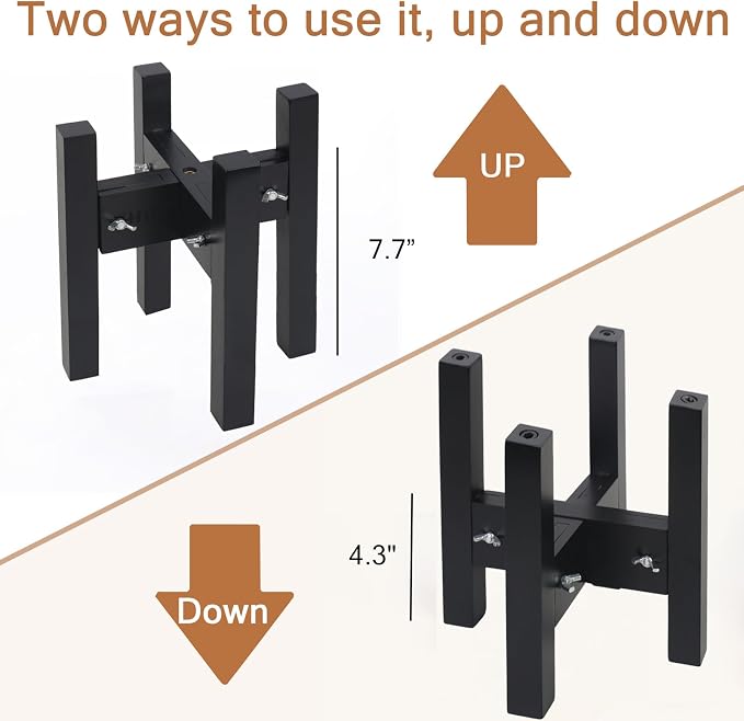 Elevated Dog Bowl Stand Adjustable Dog Food Holder 10”H Medium Black | 10” Elevated Dog Bowl Stand, Medium Dogs, Adjustable, Fits 7”-10” Bowls, Single Bowl Holder, Natural Bamboo, Classic Black - Image 4