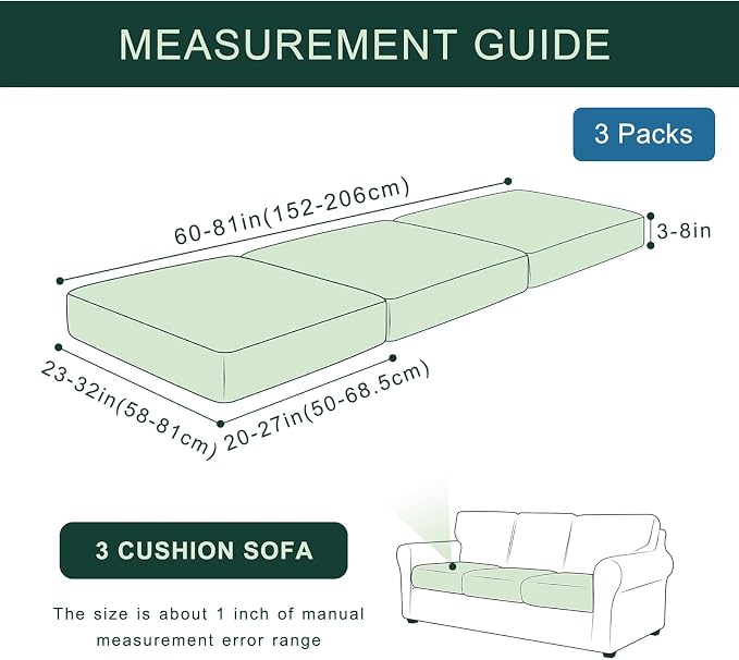 hyha Individual Couch Cushion Covers, Sofa Seat Cushion Covers Washable | Stretch Dog Couch Cover, Elastic Bottom, Anti-Slip Furniture Protector, Ideal For Pets & Kids, Durable Sofa Slipcover, 3 Pcs - Image 6