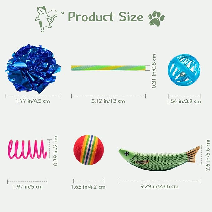 33-Pack Cat Toys for Indoor Cats & Kittens, Interactive Cat Toy | Kitten Toys for Indoor Kittens Set: Jingle Balls, Crinkle Balls, Springs & Catnip - Ideal for Boredom Relief & Self Play - Image 6