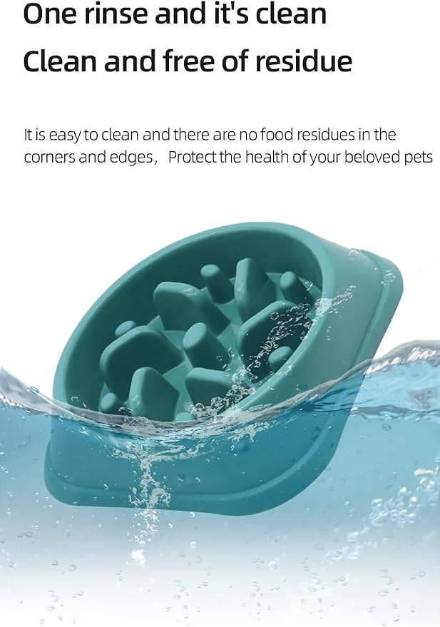 Slow Feeder Dog Bowl — Stop Bloat & Choking, Anti-Gulping Puzzle Dog Food Bowl for Fast Eaters, Non-Slip Maze Dish Slows Eating by 10x, Dishwasher Safe BPA-Free PP, 2 Cup for Medium Large Dogs - Image 3