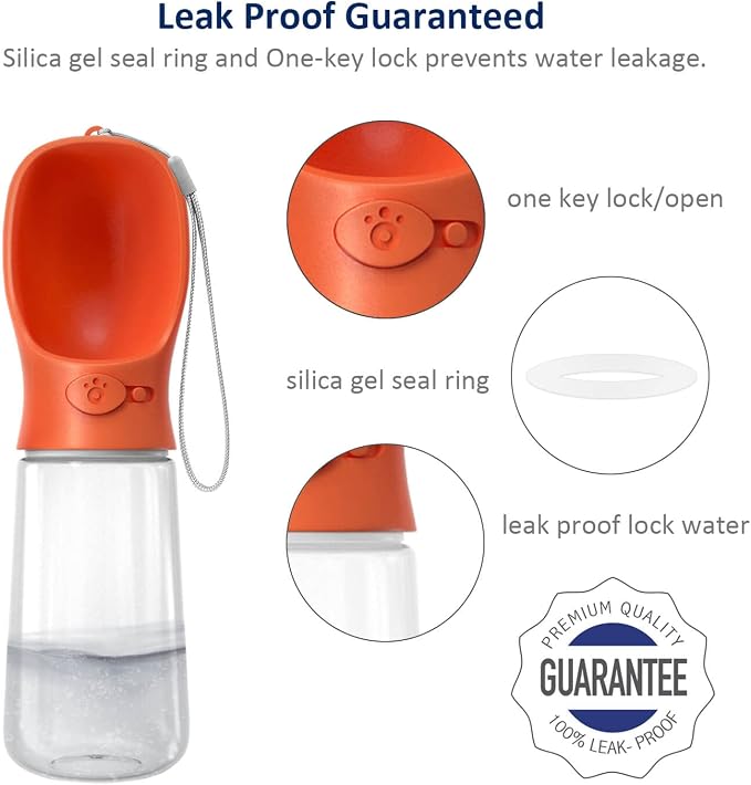 WePet Portable Dog Water Bottle, 19 OZ, Leak Proof Puppy Water Dispenser with Drinking Feeder for Pets Outdoor Walking, Hiking, Travel, Food Grade Plastic - Image 4
