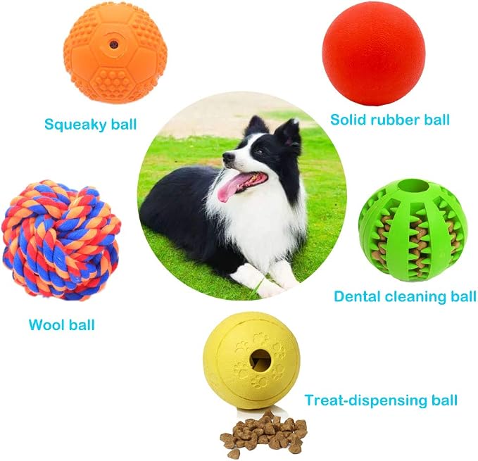 Volacopets 5 Different Functions Interactive Dog Toys, Puzzle Toys, Dog Balls for Medium Large Dogs, Dog Squeaky Balls, Food Treat Dispensing Toys - Image 4