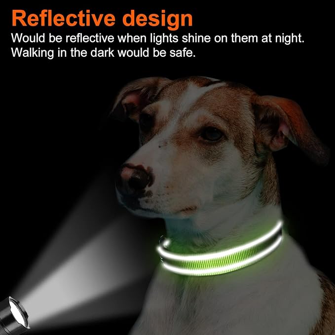 Joytale Reflective Dog Collar, Adjustable Neoprene Padded, Green XL | Breathable Nylon for Large Breeds, No Chafing on Hikes and Outdoor Use, Tear-Resistant Webbing, Metal D-Ring, Night Safety - Image 5