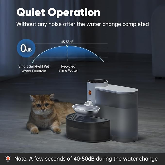 Petgravity Smart Cat Water Dispenser - Stainless Steel Water Bowl, Upgraded Self-Refill Cat Water Fountain Automatic Water Dispenser Water Feeder for Cats & Small Animals, 3.5L/118.4oz - Image 7