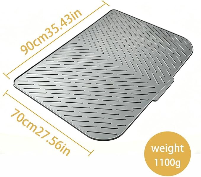 Silicone Cat Litter Mat 35" x 27" | Waterproof, Non-Slip Litter Trapping, Soft on Paws, Raised 0.7" Edge, Easy Clean with Drainage - Image 2