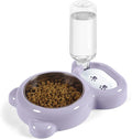Dog Bowls, Cat Food and Water Bowl Set with Water Dispenser and Stainless Steel Bowl for Cats and Small Dogs - Purple by Azwraith