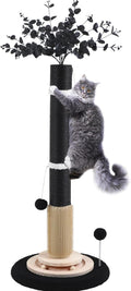 Cat Scratching Posts for Indoor Adults,45'' Tall Heavy Duty Tree Tower | 3.5'' Diameter Sisal Rope Artificial Plants Black Scratcher Interactive Ball Toys for Interior Decoration by COUNER
