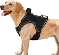 Heavy-Duty Tactical Dog Harness for Large Dogs, No Pull Adjustable Reflective Pet Vest with Molle System, K9 Military-Grade Control for Service Training, Outdoor & 10+ Breeds, Black, Medium by Bruvoalon