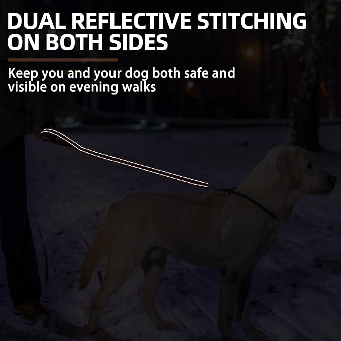 PUPTECK Reflective Short Dog Leashes 3 Pack for Walking and Training | Heavy Duty Clip with Soft Padded Handle for Medium Large Dogs Traffic Control - Image 6