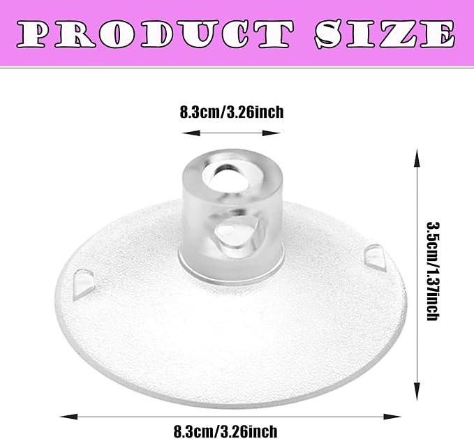 Cat Window Perch Suction Cup - 4 Pack Replacement Clear PVC Sucker Pads for Cat Hammocks, Beds, Perches - Strong & Powerful Large Suction Cups (3.4in/85mm) - Image 2