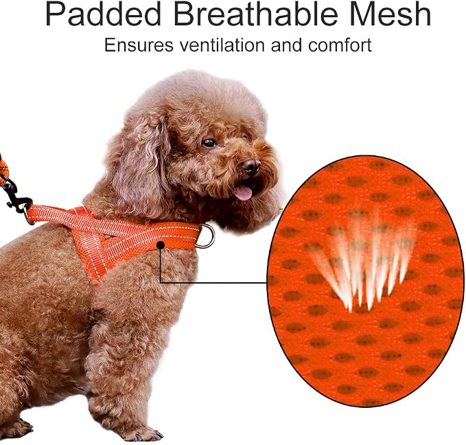 Plutus Pet No Pull Dog Harness for Medium Sized Dog, Breathable Mesh Padded | Adjustable Reflective with Handle, Escape Proof, Quick Fit Pet Vest, Front Clip, for Training and Walking, Orange, M - Image 3