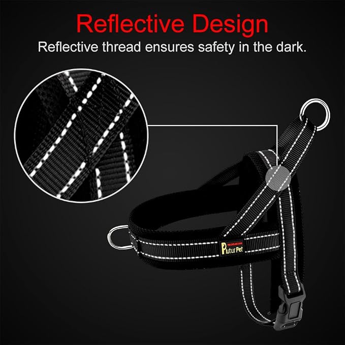 Plutus Pet No Pull Dog Harness for Medium Sized Dog, Breathable Mesh Padded | Adjustable Reflective with Handle, Escape Proof, Quick Fit Pet Vest, Front Clip, for Training and Walking, Black, M - Image 4