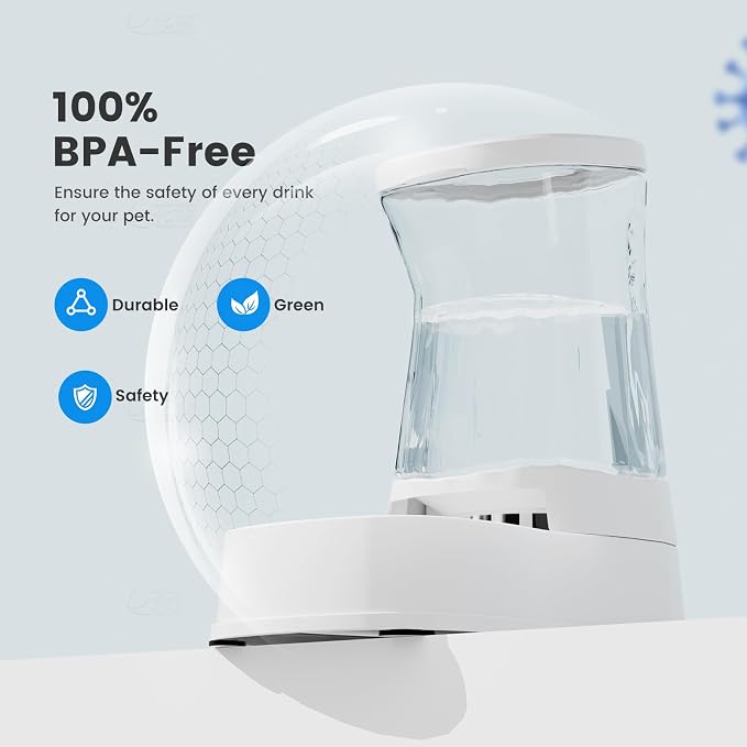 Gardner Pet Automatic Gravity Water Dispenser for Dogs, 1.0Gallon 100% BPA-Free Dog Water Bowl Dispenser, Pet Water Fountain Dispenser with Sponge Filter for Small&Medium Dogs, Cats, Puppies(White) - Image 4