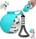 Portable Dog Water Bottle, Flip-Top Silicone Bowl Design, Insulated Hot & Cold Retention Material, One-Hand Leakproof Use, Perfect for Walking & Hiking, 10oz (Blue, Printing) | Flip-Top Silicone Bowl Design For Small Dog & Cat, Insulated Hot & Cold Ret... by Unknown