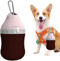 Dog Travel Water Bottle Detachable Bowl Leak Proof Portable ，Silicone Bottle Body，Collapsible and Suitable for Small Pets for Outdoor Walking, Hiking, Travel (Pink, 400 ml) by Unknown