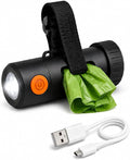 Smart Poop Bag Holder With LED Light - No Batteries Needed - USB-C Rechargeable Special Retracting Function Compact Durable Lightweight Perfect Pet Gift with poop bag opener by SajjaPetPronto