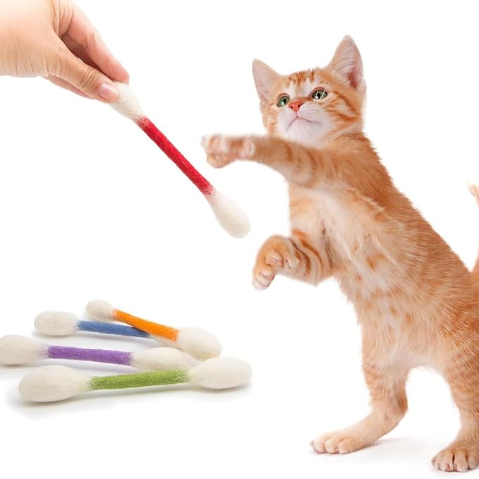 6 PCS Swabs Cat Toys with Catnip,Cat Qtip Toy,Cotton Swabs Cat Toys with Catnip,Durable for Chew,Interactive Kitty Kick Sticks for Cat Lovers Gift,Sturdy Teething Chew Toy (Colorful) - Image 8
