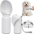 2 in 1 Foldable Dog Water Bottle, Leakproof Portable Pet Dispenser, Grey | Portable Water Dispenser for Cat, Rabbit, Puppy and Small Animals, for Pets Outdoor Walking, Hiking, Travel, BPA Free by HANDZEE