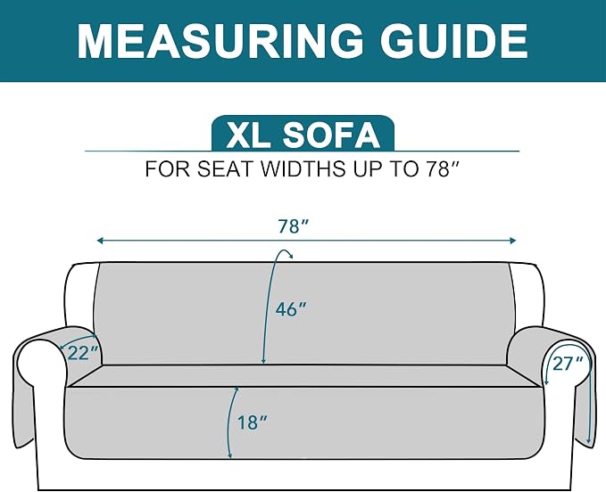 Turquoize 100% Waterproof Sofa Covers Couch Cover for 3 Cushion Couch Triple Non-Slip Sofa Slipcover Washable Furniture Protector for Pets, Kids, Dog (XL Sofa 78", Chocolate) - Image 5