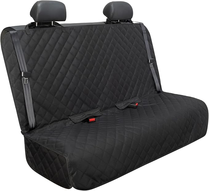 VIEWPETS Bench Car Seat Cover Protector, Waterproof Heavy-Duty, Black | Nonslip Dog Back Seat Cover Protect from Mud, Spills, Scratches, Machine Washable, Universal Fit for Vehicles, Trucks&SUVs by VIEWPETS