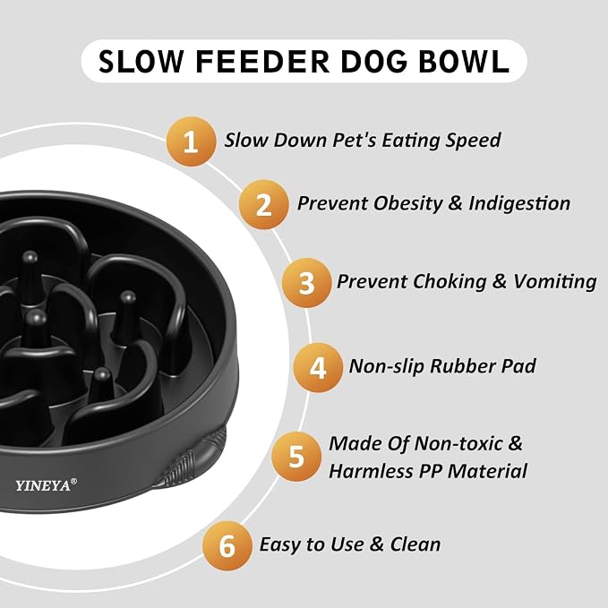 YINEYA 4 Cups Slow Feeder Dog Bowls Large Breed, Anti-Choking Pet Supplies, Maze Dog Food Bowl, Puzzle Feeder That Slow Down Eating | Dog Food Bowl Slow Down Eating Prevents Bloat, Promotes Healthy Digestion, Puzzle Feeder Interactive Makes Meal Time Fun - Image 2