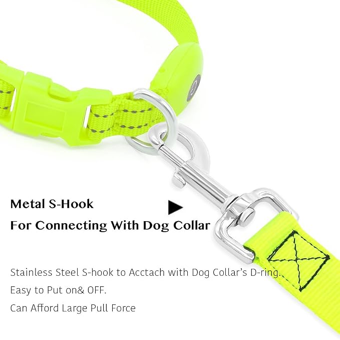 Illumifun LED Dog Leash, USB Rechargeable Pet Leash Glow in the Dark, 47.2inch Nylon Light Dog Leash for Your Dog Walking at Night (Green Ⅰ) - Image 3