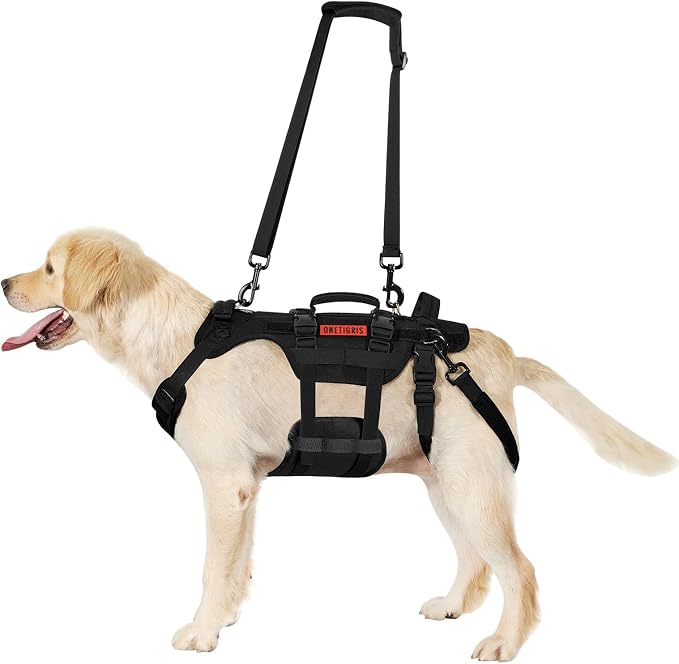 OneTigris Dog Lift Harness for Large Dogs, Dog Hip Support Brace, Full Body Dogs Lifter with Handles Invictus Multifunctional Mobility Assistance Vest for Back Legs (Black, Medium) - Image 6